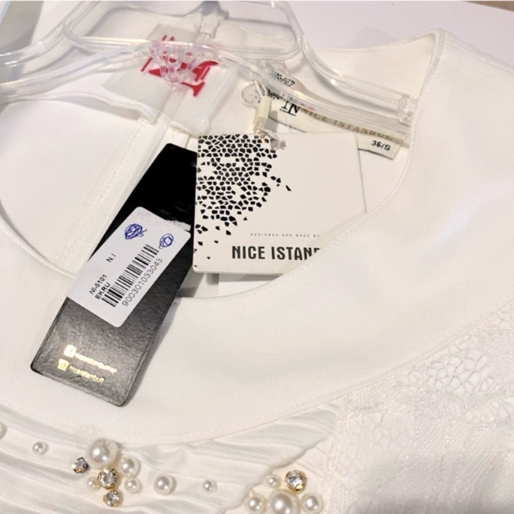 Nice Istanbul Ekru By Guess Embellished Mini Dress - Picture 8 of 14